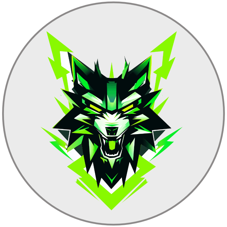 Geometric wolf mascot — esports and gaming brand identity